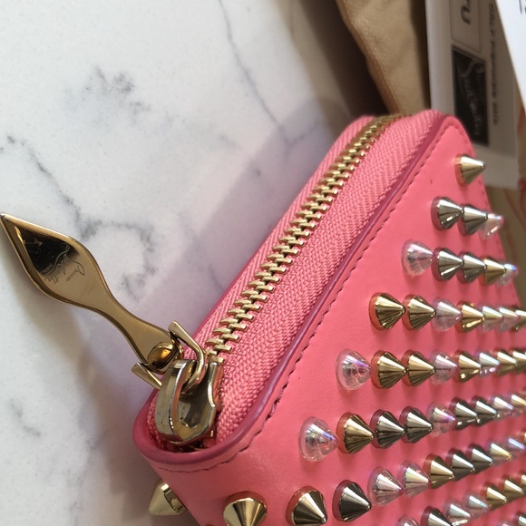 CHRISTIAN LOUBOUTIN PANETTONE WALLET PINK/SPIKES MIX DOLLY/MULTIGOLD - Picture 13 of 17